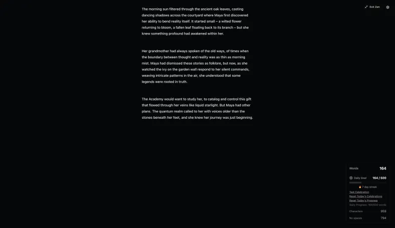 Zeyn zen mode - distraction-free writing